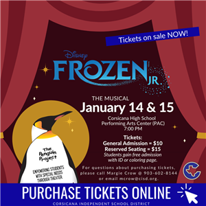Frozen Jr tickets Penguin Project 